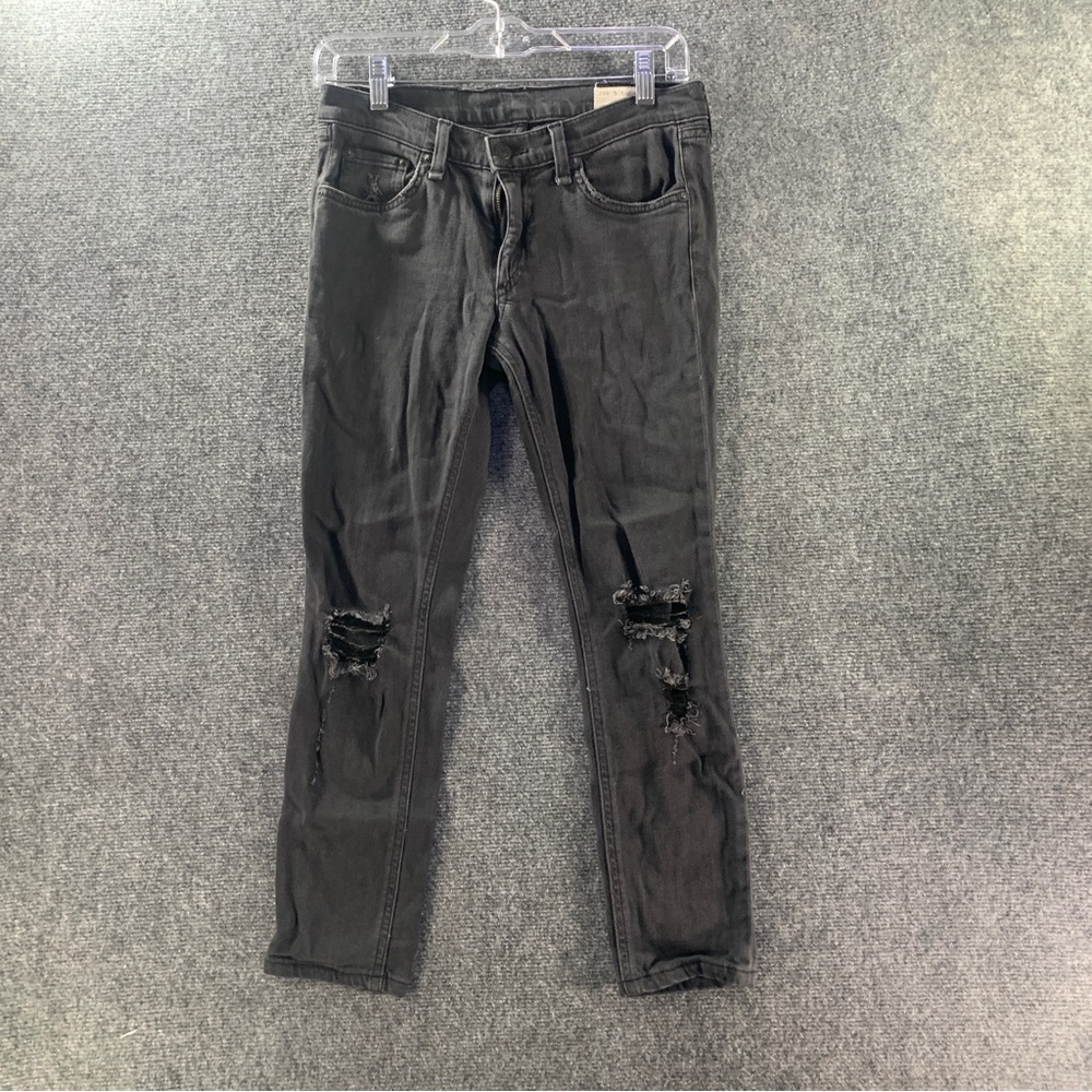 Rag and Bone Jeans Womens 27 Distressed Ripped Torn Straight Leg Slim Fit
